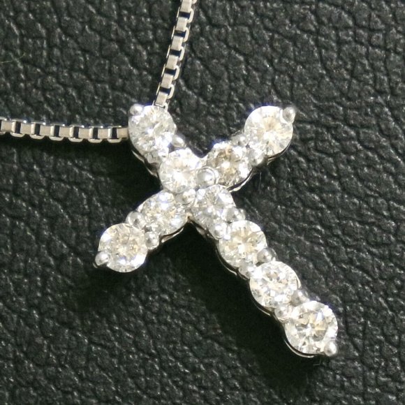 cross Necklace Pt850Platinum/Pt900Platinum/diamond Women - Picture 7 of 9
